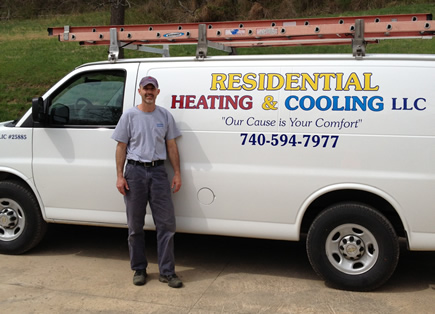 Image of truck and owner of Residential Heating & Cooling od SE Ohio